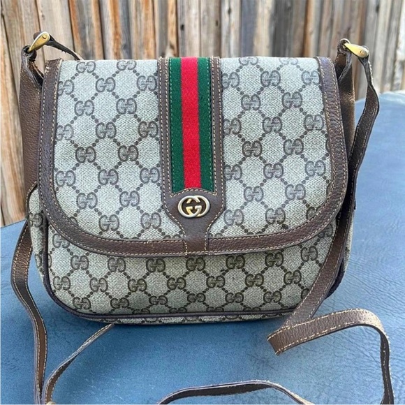 GUCCI • Ophidia Leather Crossbody Bag • Vintage & Authentic - Picture 13 of 14